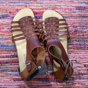Brown real leather gladiator sandals made in Greece size 41